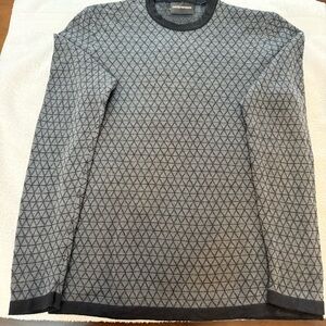 Emporio Armani Black and Gray Knit Sweater